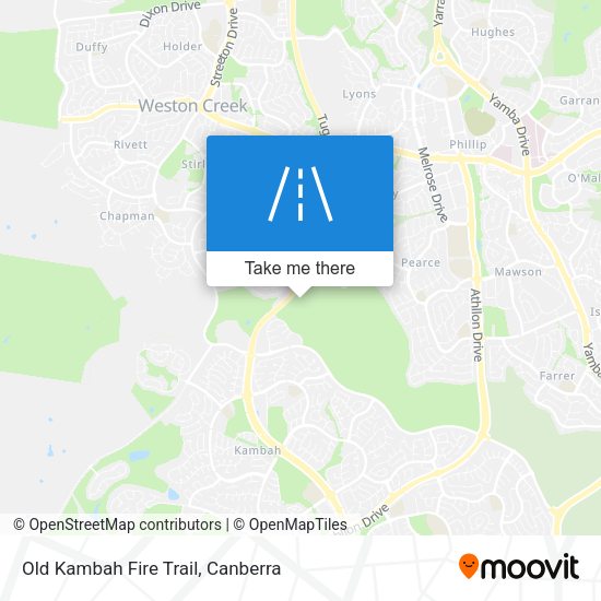 Old Kambah Fire Trail map