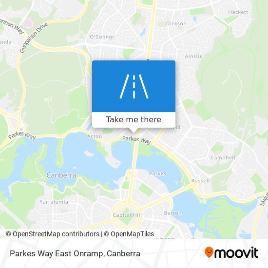 Parkes Way East Onramp map