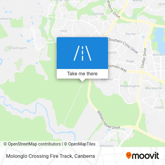 Molonglo Crossing Fire Track map
