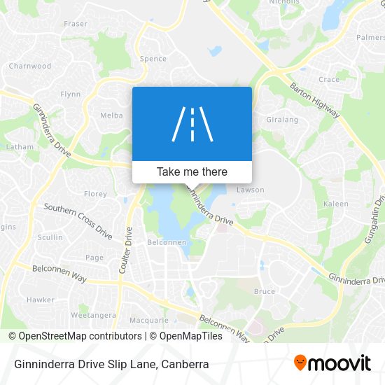 Ginninderra Drive Slip Lane map