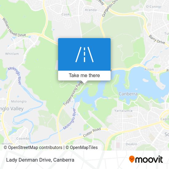 Lady Denman Drive map