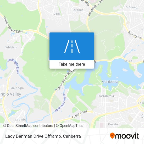 Lady Denman Drive Offramp map