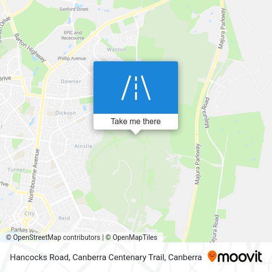 Hancocks Road, Canberra Centenary Trail map