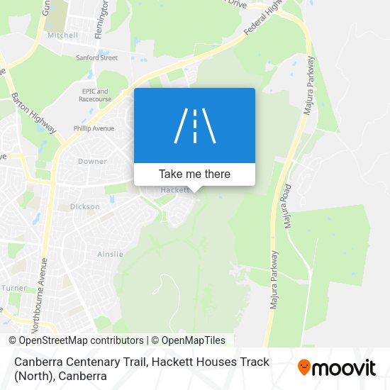 Canberra Centenary Trail, Hackett Houses Track (North) map