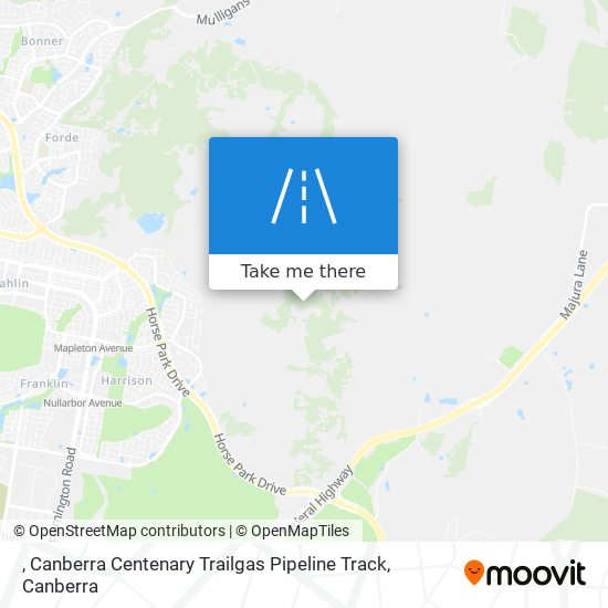 , Canberra Centenary Trailgas Pipeline Track map