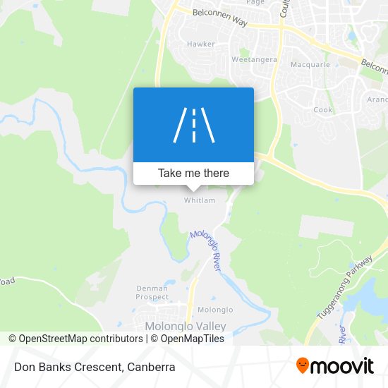 How to get to Don Banks Crescent, Canberra by Bus or Light rail?