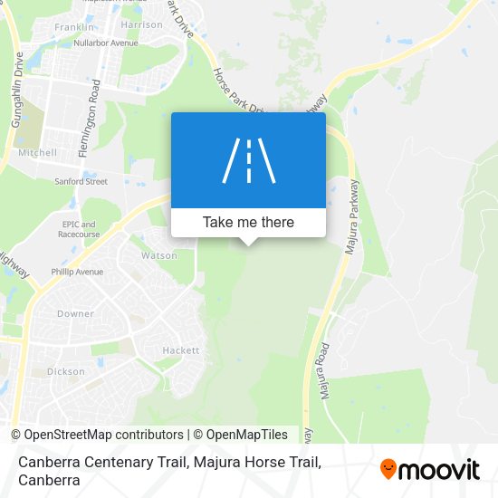 Canberra Centenary Trail, Majura Horse Trail map