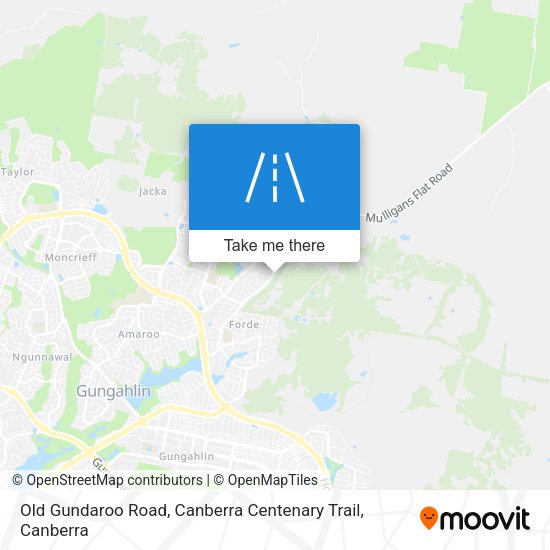 Old Gundaroo Road, Canberra Centenary Trail map