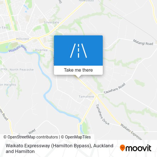 Waikato Expressway (Hamilton Bypass) map