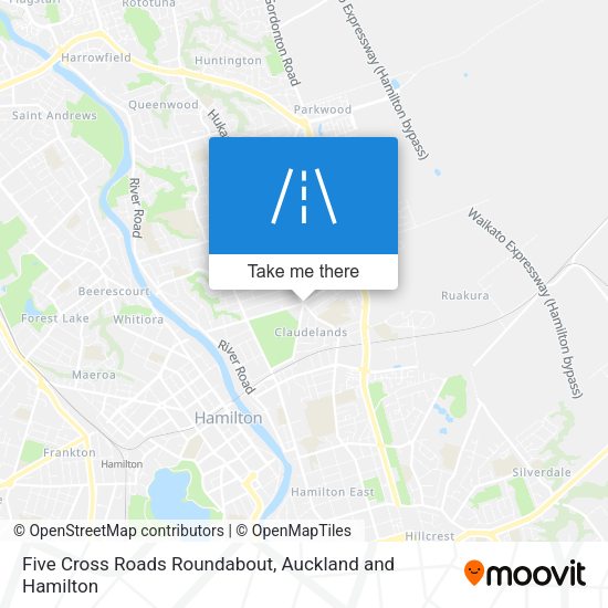 Five Cross Roads Roundabout map
