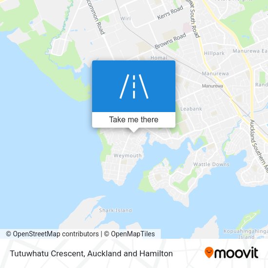 Tutuwhatu Crescent map