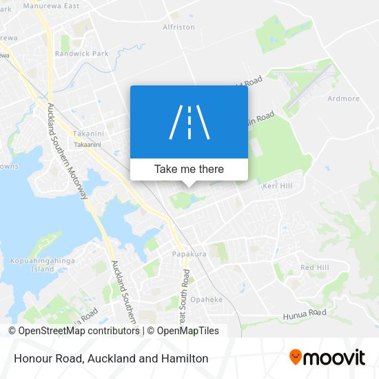 Honour Road map