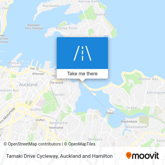 Tamaki Drive Cycleway map