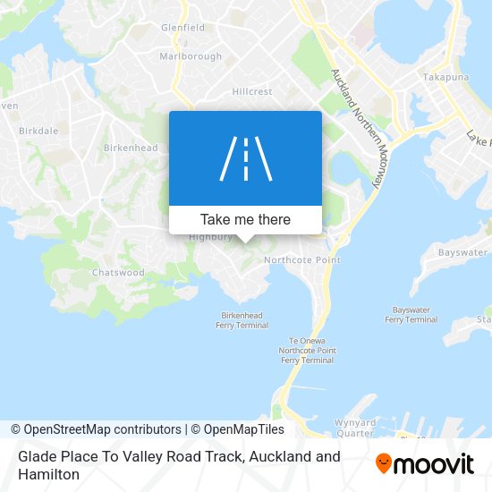 Glade Place To Valley Road Track map
