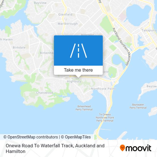 Onewa Road To Waterfall Track map