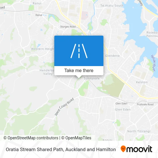 Oratia Stream Shared Path map