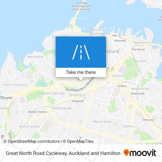 Great North Road Cycleway map
