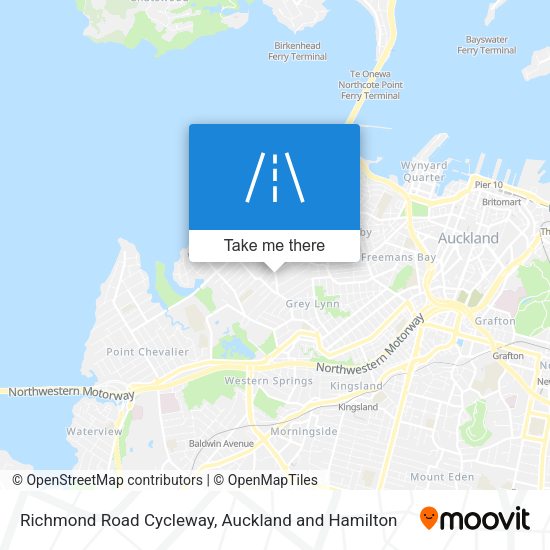 Richmond Road Cycleway map