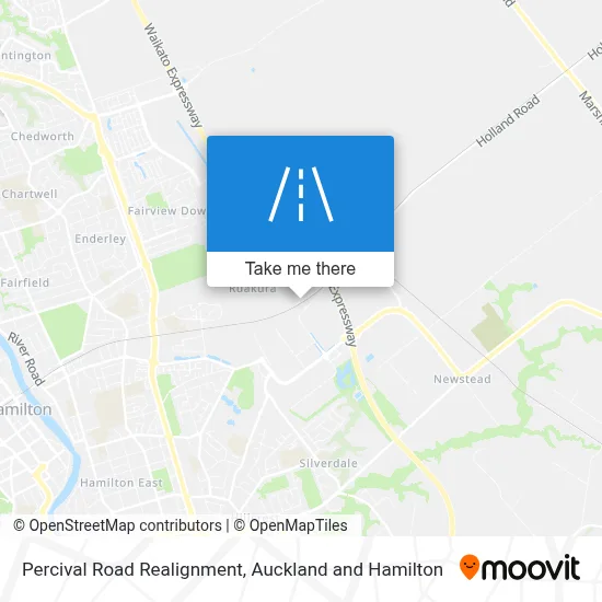 Percival Road Realignment map