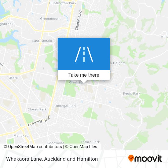Whakaora Lane map