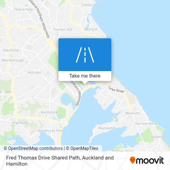 Fred Thomas Drive Shared Path map