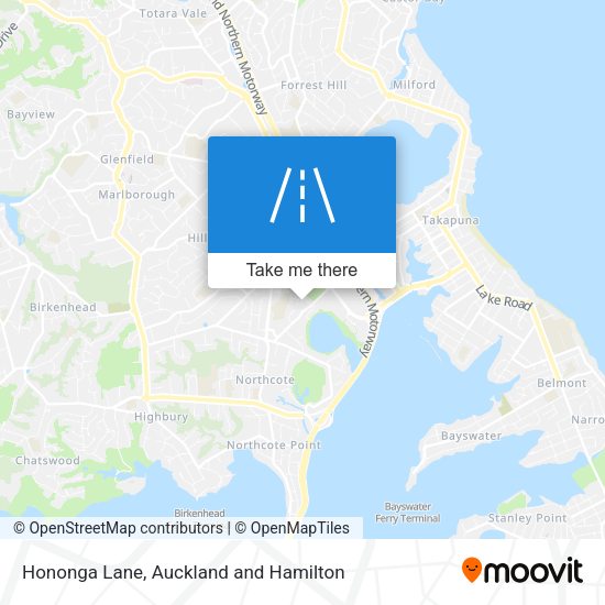 Hononga Lane map