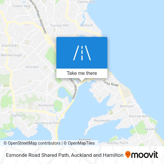 Esmonde Road Shared Path map
