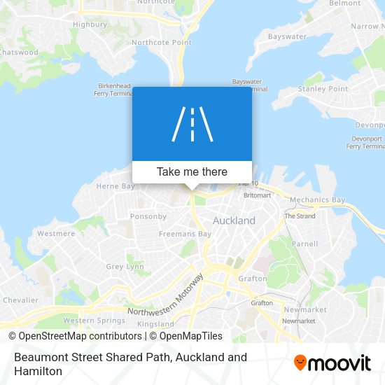 Beaumont Street Shared Path map