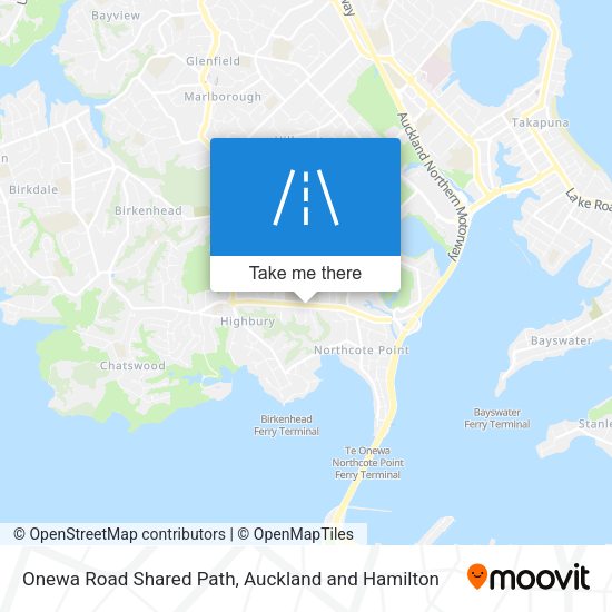 Onewa Road Shared Path map