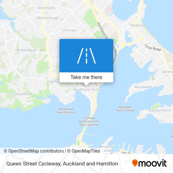 Queen Street Cycleway map