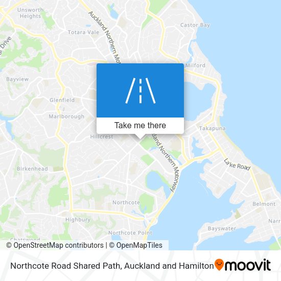 Northcote Road Shared Path map