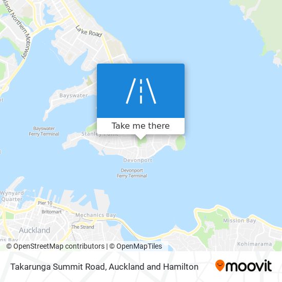 Takarunga Summit Road map