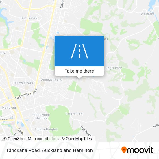 Tānekaha Road map