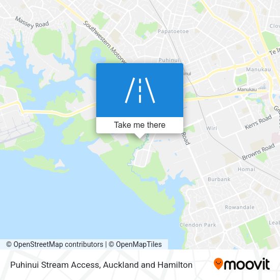 Puhinui Stream Access map