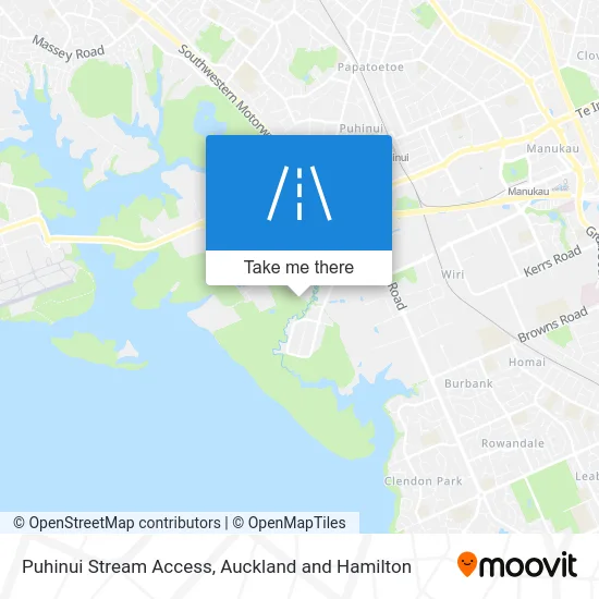 Puhinui Stream Access map