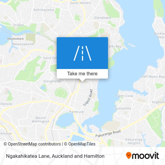 Ngakahikatea Lane map
