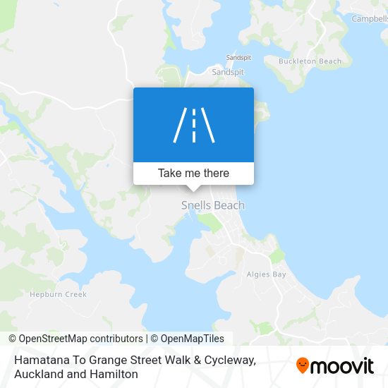 Hamatana To Grange Street Walk & Cycleway map