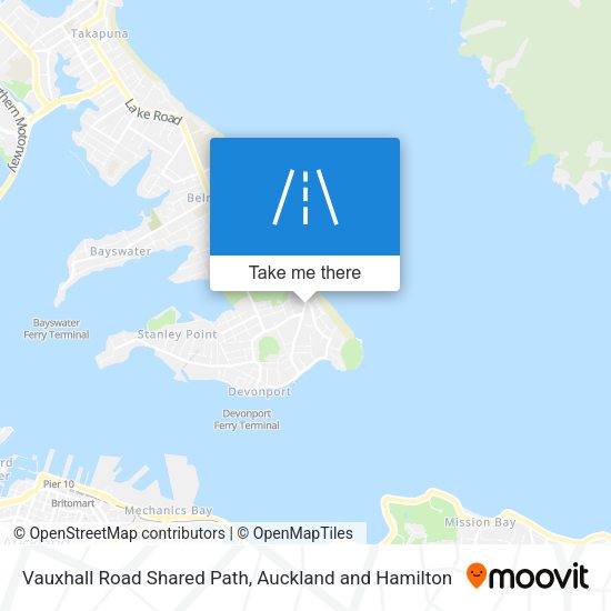 Vauxhall Road Shared Path map