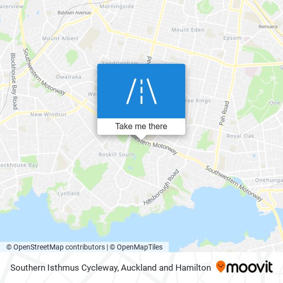 Southern Isthmus Cycleway map