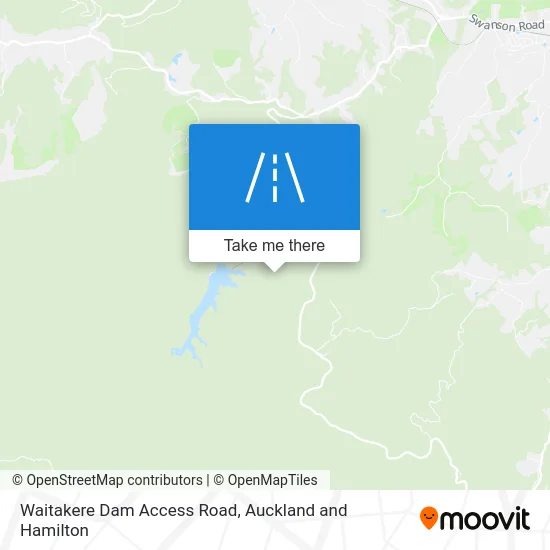 Waitakere Dam Access Road map