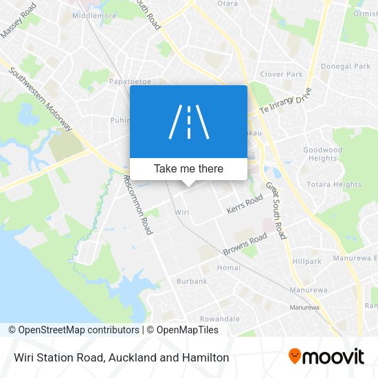 Wiri Station Road map