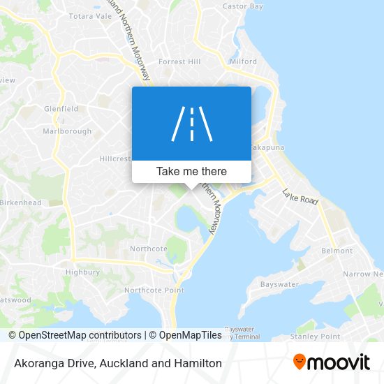 Akoranga Drive map
