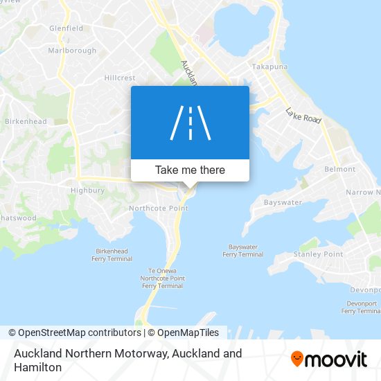 Auckland Northern Motorway map