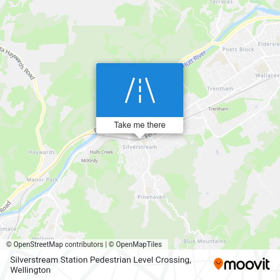 Silverstream Station Pedestrian Level Crossing map