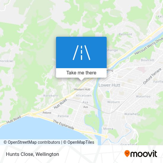 Hunts Close map