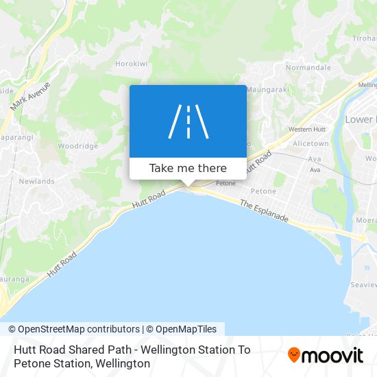 Hutt Road Shared Path - Wellington Station To Petone Station map