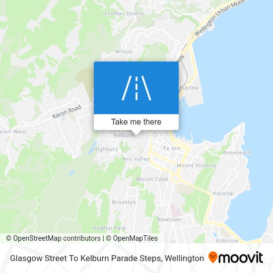 Glasgow Street To Kelburn Parade Steps map