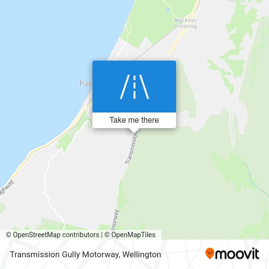 Transmission Gully Motorway map