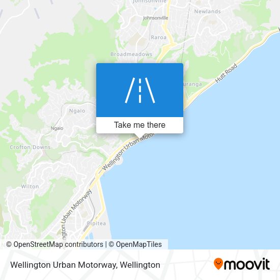 Wellington Urban Motorway map