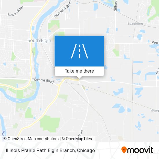 Illinois Prairie Path Elgin Branch map